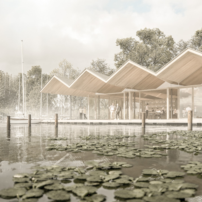 BUB architekten bda _ Bootshaus am See _ Frontbild